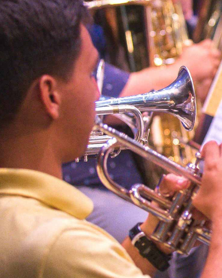 Students Playing in School Band